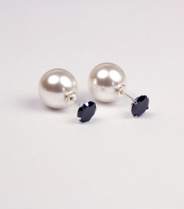 Pendientes Bola y Cuadrado Cristal Negro Pendientes Bola y Cuadrado Cristal Negro