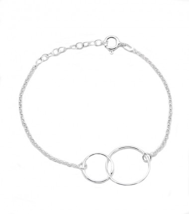 Pulsera con Cadena Doble Circulos en Plata Pulsera con Cadena Doble Circulos en Plata