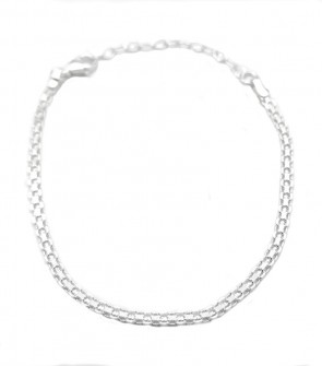 Pulsera Plana Trenzada en Plata