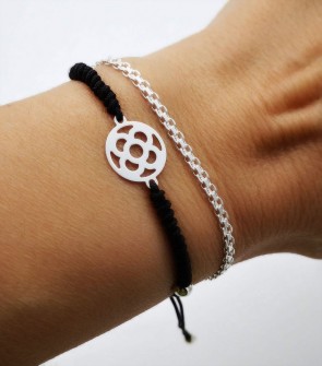 Pulsera Baldosa Plana Barcelona de Plata