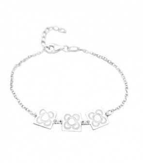 Pulsera con Cadena Baldosa en Plata