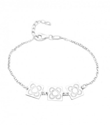 Pulsera con Cadena Baldosa en Plata Pulsera con Cadena Baldosa en Plata