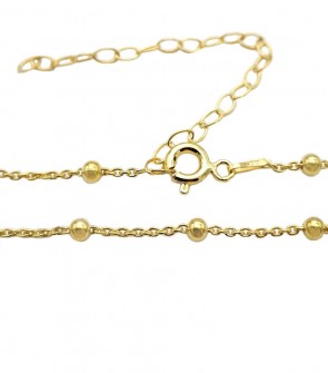 Cadena Choker Bolitas de Plata con Baño de Oro