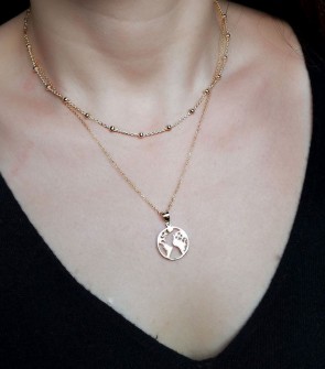 Cadena Choker Bolitas de Plata con Baño de Oro