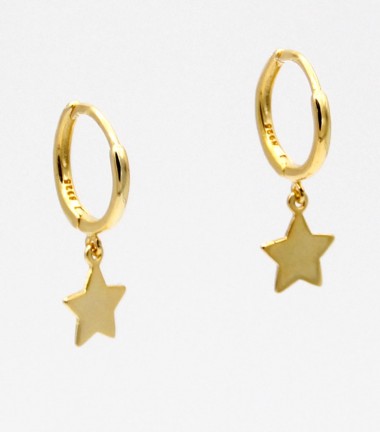 Pendientes Aros Estrella Plata Pendientes Aros Estrella Plata